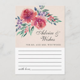 Cartão De Conselho Casamento Floral Romântico Creme Ivory Watercolor