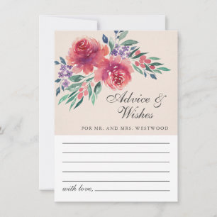 Cartão De Conselho Casamento Floral Romântico Creme Ivory Watercolor