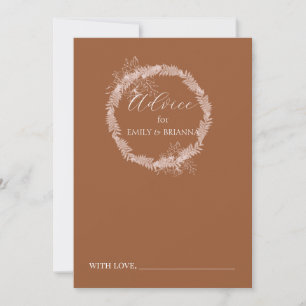 Cartão De Conselho Casamento Minimalista de terracotta boho Burnt Ora