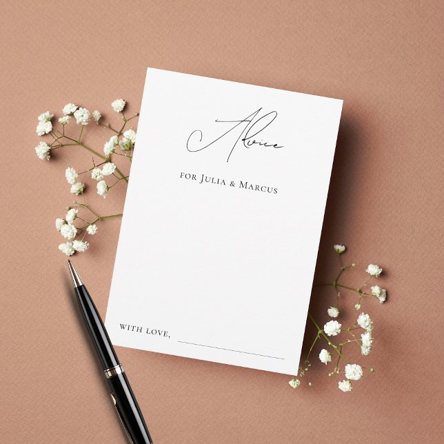 Cartão De Conselho Casamento Minimalista Simples Elegante Moderno (Criador carregado)