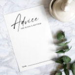 Cartão De Conselho Casamento mínimo moderno de guião simples e limpo<br><div class="desc">Mínimo preto e branco,  simples e simples guião,  Cartão de Advertência.</div>