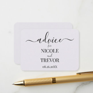 Cartão De Conselho Casamento Personalizado Minimalista Customizado
