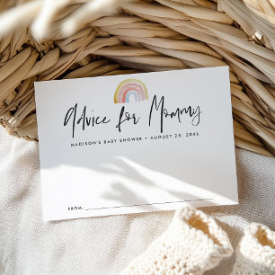 Cartão De Conselho Chá de fraldas arco-íris de cor branca e colorida