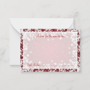 Cartão De Conselho Chá de fraldas de placa auxiliar Red Sparkle de in