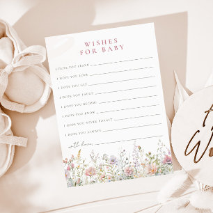 Cartão De Conselho Chá de fraldas de Prados Blush Deseja Bebê