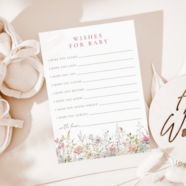 Cartão De Conselho Chá de fraldas de Prados Blush Deseja Bebê (Criador carregado)