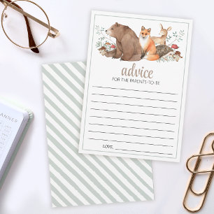 Cartão De Conselho Chá de fraldas florestal Woodland — pais de cartõe