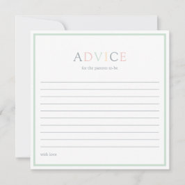 Cartão De Conselho Chá de fraldas Minimalista Moderno