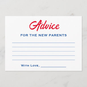 Cartão De Conselho Chá de fraldas Patriótico Branco Vermelho de 4 de