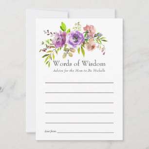 Cartão De Conselho Chá de fraldas Primavera Floral de Aquarela
