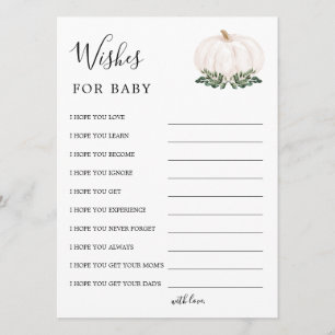 Cartão De Conselho Chá de fraldas Russo De Abóbora Deseja