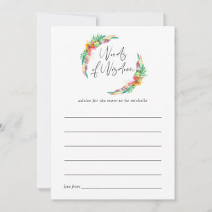 Cartão De Conselho Chá de fraldas Tropical Summer Beach Conselhos de 