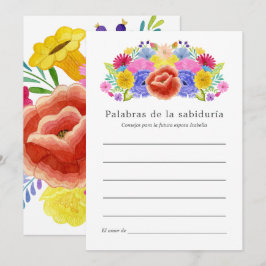 Cartão De Conselho Chá de Noiva Floral Fiesta Espanhola