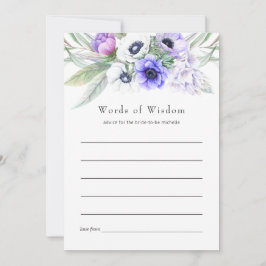 Cartão De Conselho Chá de Noiva Floral Violeta Pastel