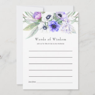 Cartão De Conselho Chá de Noiva Floral Violeta Pastel