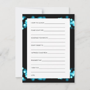 Cartão De Conselho Chá de panela Advice Card Turquoise Hollywood Glam