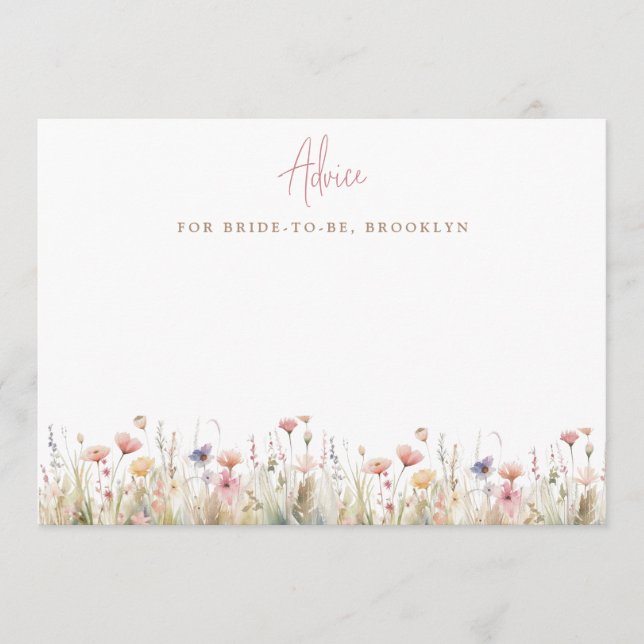 Cartão De Conselho Chá de panela de Flores Selvagens Russas Rosa (Frente)