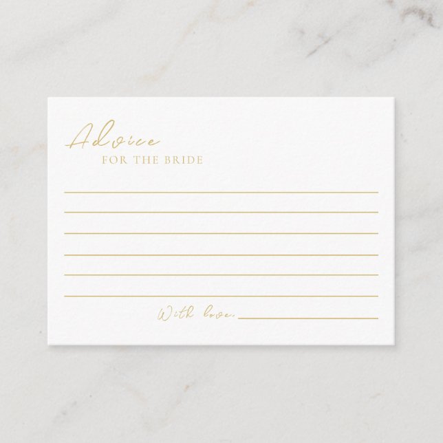 Cartão De Conselho Chá de panela Elegante Dourado Delicado (Frente)