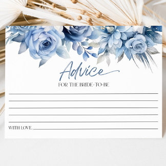 Cartão De Conselho Chá de panela Floral Azul Dusty