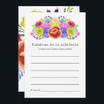 Cartão De Conselho Chá de panela Floral Espanhol Fiesta<br><div class="desc">Cartão de chá de panela de fiesta floral de aquarela,  concebido para ser fácil e rapidamente adaptado em espanhol.</div>