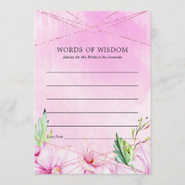 Cartão De Conselho Chá de panela Geométrico Dourado e Rosa Magnolia