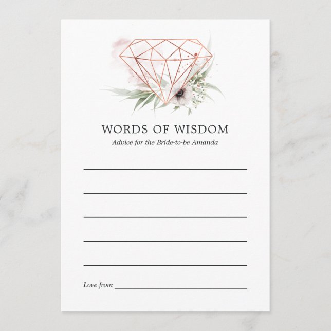 Cartão De Conselho Chá de panela Geométrico Eucalyptus (Frente)