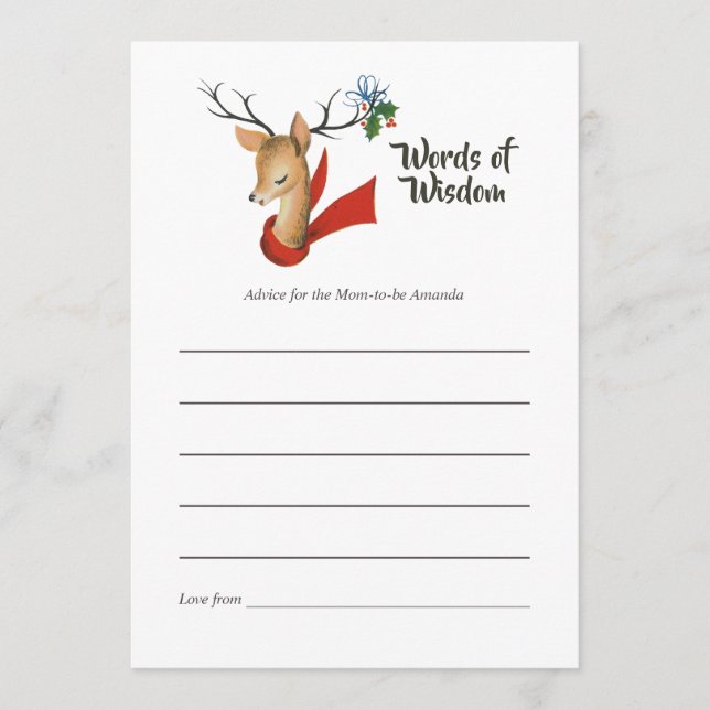 Cartão De Conselho Chás de fraldas Retro Conselhos da Mãe (Frente)