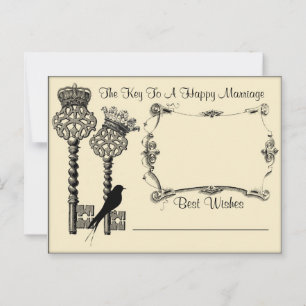 Cartão De Conselho Chave para Aviso do Casamento Salve o Cartão-Posta