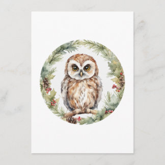 Cartão De Conselho christmas owl illustration owl wall art holiday 