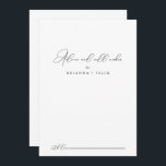 Cartão De Conselho Clássica Casamento Minimalista Clássico Desejos<br><div class="desc">Este clássico cartão de boas intenções de casamento minimalista é perfeito para um casamento rústico. O design simples e elegante apresenta a tipografia de scripts clássicos e ricos em preto e branco. Estas cartas são perfeitas para um casamento, chá de panela, chá de fraldas, festa de formatura e muito mais....</div>