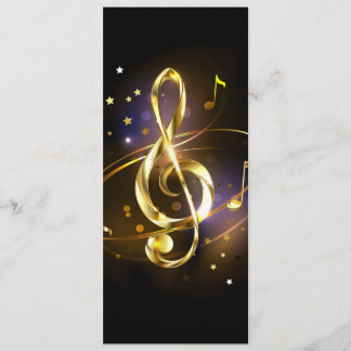 Cartão De Conselho Clave de Sol de Música Dourada