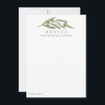 Cartão De Conselho Coleção de Casamentos do Branch Olive<br><div class="desc">Celebrar com estilo com estes cartões de conselho do ramo de oliveira rústico. O simples, mas na moda, design permitirá que seus convidados escrevam um aviso para que você mantenha e leia nos próximos anos. O texto é fácil de personalizar para que esses cartões possam ser rapidamente transformados em cartões...</div>