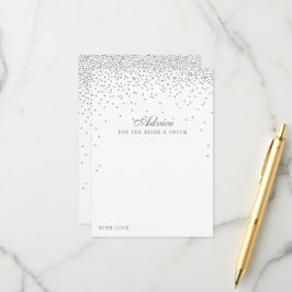 Cartão De Conselho Coleção de Casamentos Vintage Glam Silver Confetti