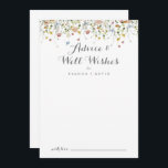 Cartão De Conselho Colorida Densidade Flores Selvagens Casando Bem De<br><div class="desc">Este doce e delicado cartão de boas intenções de casamento das flores selvagens é perfeito para um casamento rústico. O design apresenta uma aquarela pintada manualmente, lindas flores rosa, pincéis, azuis, marinhos, amarelas, roxas e verdes selvagens. Estas cartas são perfeitas para um casamento, chá de panela, chá de fraldas, festa...</div>