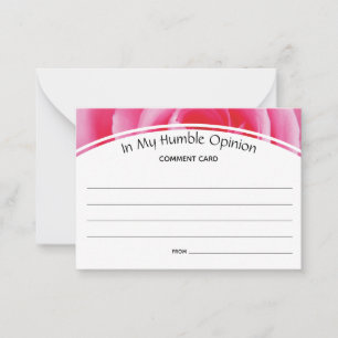 Cartão De Conselho Comentários personalizados no meu Rosa de OPINIÃO