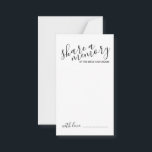Cartão De Conselho 'Compartilhar uma memória' Casamento de Script Mod<br><div class="desc">Adicione um toque pessoal ao seu casamento com um moderno guião de casamento e um cartão de desejos. Este cartão apresenta o título 'share a memory' no estilo de fonte preto moderno da caligrafia e detalhes no estilo de fonte preto moderno sans serif em fundo branco.</div>