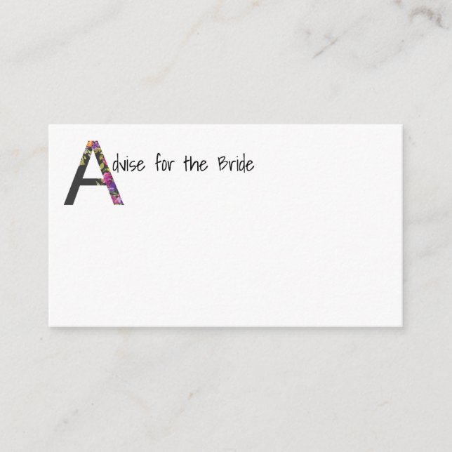 Cartão De Conselho Conselheiro para a Noiva (Frente)