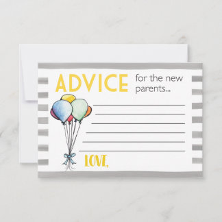 Cartão De Conselho Conselhos de chá de fraldas para Novos Pais