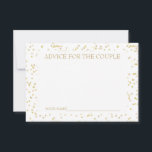 Cartão De Conselho Conselhos de Confetti de Poeira Dourada para o Cas<br><div class="desc">PARECER CONFETTI DE PÓ Dourada PARA A PLACA DE COBERTURA DO CASAL. Projetado para coordenar com a nossa coleção de casamento Dust Confetti Dourada. Adicione um elemento divertido ao dia do seu casamento com estas cartas. O inverso pode ser personalizado com seus nomes em ouro falso sobre um monograma delicado...</div>