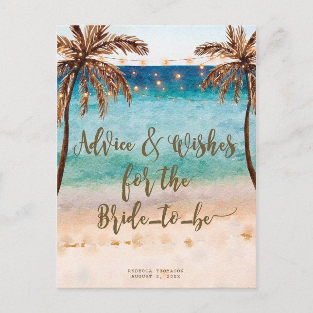 Cartão De Conselho conselhos e desejos para a noiva ser postais (Frente)