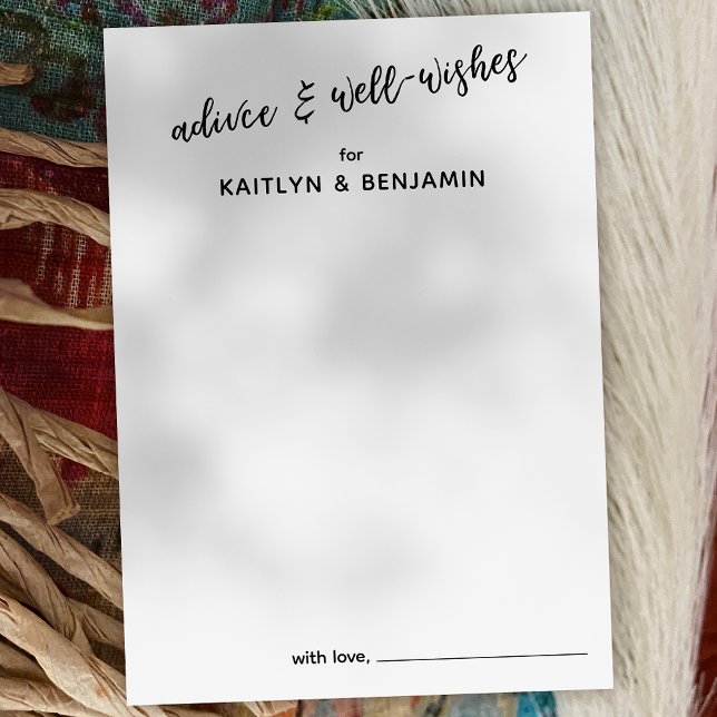 Cartão De Conselho Conselhos e Desejos Simples de Tipografia (Criador carregado)