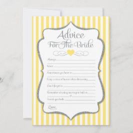 Cartão De Conselho Conselhos Para A Chá de panela Da Cinza Amarela-No