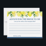 Cartão De Conselho Conselhos para o Chá de Limão da Noiva-a-Ser<br><div class="desc">Envie a noiva para a vida casada com um cheio cardíaco de amor e riso usando este encantador conselho para a carta da noiva a ser. Os convidados compartilharão palavras pensativas, sabedoria do casamento, ou doce encorajamento—criando um bem-estar significativo que ela vai tesourar muito depois do chá. Estimulada com um...</div>