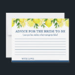 Cartão De Conselho Conselhos para o Chá de Limão da Noiva-a-Ser<br><div class="desc">Envie a noiva para a vida casada com um cheio cardíaco de amor e riso usando este encantador conselho para a carta da noiva a ser. Os convidados compartilharão palavras pensativas, sabedoria do casamento, ou doce encorajamento—criando um bem-estar significativo que ela vai tesourar muito depois do chá. Estimulada com um...</div>