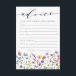 Cartão De Conselho Conselhos para os Noivos Floral Nupcial<br><div class="desc">Conselhos para os Noivos Cartão de Chá de Noiva Floral</div>