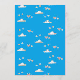 Cartão De Conselho Corações e nuvens em azul