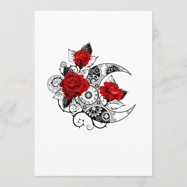 Cartão De Conselho Crescente Mecânico com Rosas vermelhas (Frente)