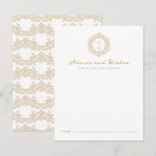 Cartão De Conselho Crest de Herança Elegante Monograma de Casamento e