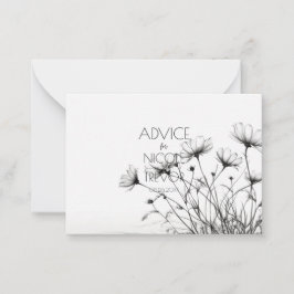 Cartão De Conselho Crie seu próprio - Flores B&W Bonito