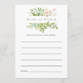 Cartão De Conselho Crystal Greenery Geométrico de Aquarela Bridal